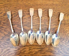 Set of 6 Exeter Georgian Tea Spoons George Mortimer 1825 Fiddleback