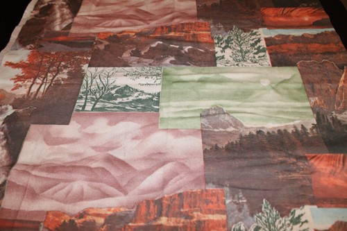 Landscapes Vintage Knit Fabric 27x62 - Picture 2 of 3