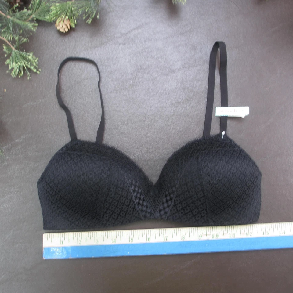 Maidenform Bra Womens 34B Black Wireless Lace Padded Adjustable Straps Hook Back - Image 2 of 4