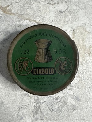 Vintage Diabolo RWS Dynamit Nobel Tin With Pellets Germany B3