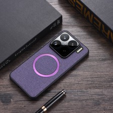For XiaoMi 15, Shockproof Hybrid Leather Soft Bumper Magnetic Back Case Cover