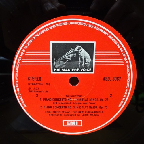 ASD 3067 TCHAIKOVSKY Piano Concertos no 1&3 EMIL GILELS MAAZEL HMV STEREO LP EX+ - Picture 4 of 4