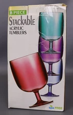 Stackable Acrylic Tumbler-  Use 8 Piece -missing one acrylic tumbler total 7