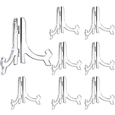 HESTYA 8 Pcs Clear Acrylic Easels Plate Stands Holders to Display Pictures or...