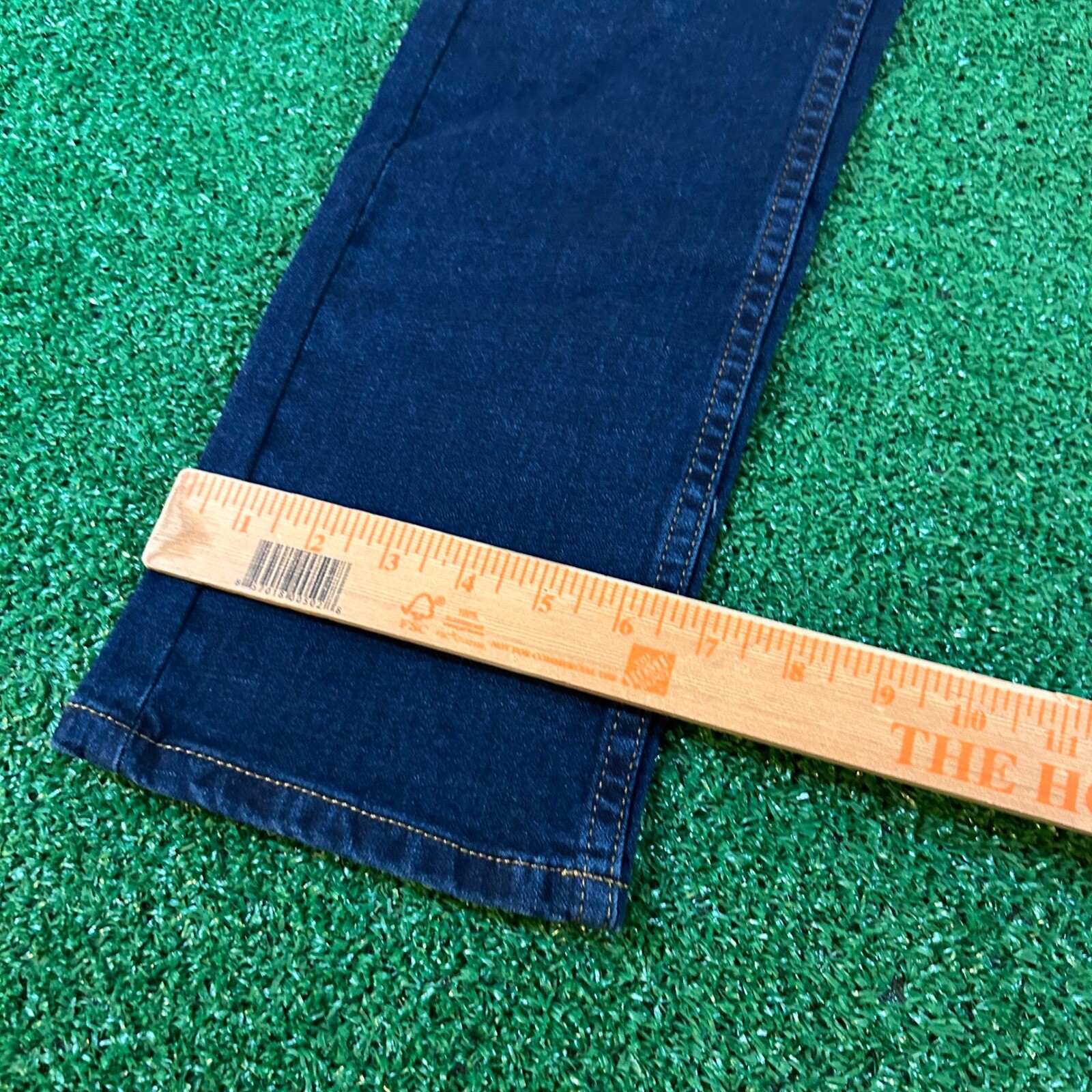 Members Mark Jeans Straight Leg Dark Wash Denim Pants Stretch Blue Mens 28x30"