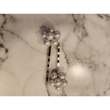 Vintage Faux Pearl Cluster Hair Pins Elegant Silver-Tone Bobby Pins