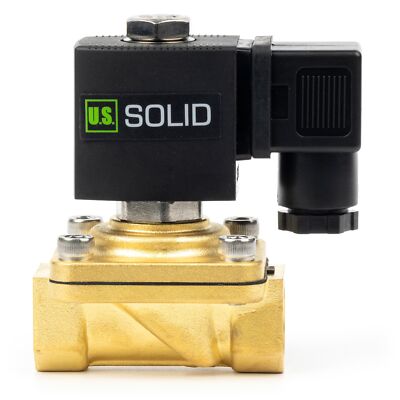 U.S. Solid 1/2 inch Brass Electric Solenoid Valve 110V AC Junction Box Type