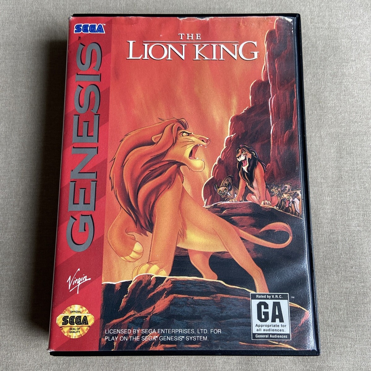 The Lion King (Sega Genesis 1994 TESTED Game +Case) Disney Arcade