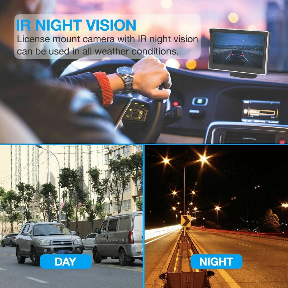 Car rear-view wireless HD camera Parking system Night vision + 5" display - Image 3 of 4