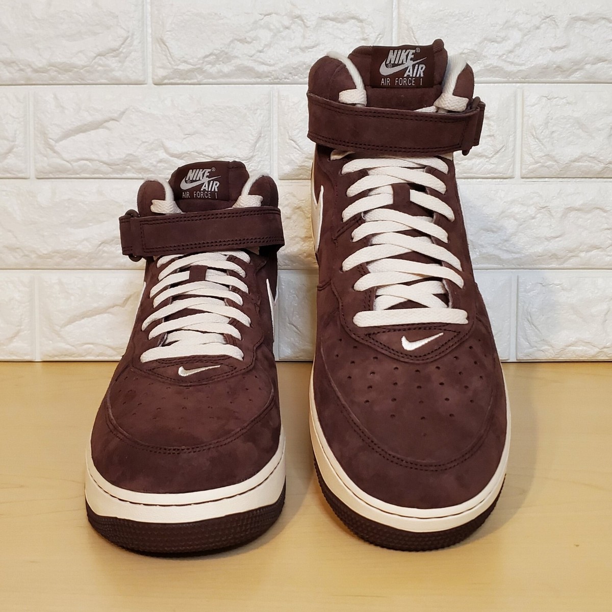 Nike Mens Size 13 Air Force 1 Mid 07 QS Chocolate Cream Brown