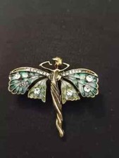 Brooch Vintage Art Nouveau Style Fairy Nymph Pendant Brooch Shawl Pin Jewelry