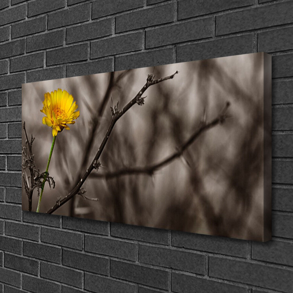 Tableau sur toile floral 100x50 cm avec impression de branches fleuries