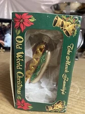 Merck Family Old World Glass Christmas Ornament Hot Dog In Bun With Original Box