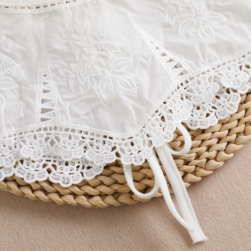 Floral Embroidery False Shirt Collar Fashionable Decorative Faux Collar