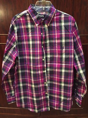 Men s Chaps Long Sleeved Checked/striped Lg Shirt FREE SHIPPING