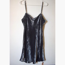 Reformation Delfine Mini Dress Sz. L Silvery Gray Velvet Silk Rayon NWT RN143248