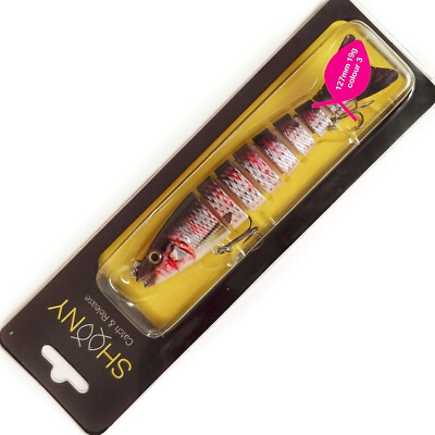 SHOONY 5'' Swimbait Jerkbait Multi Jointed Fishing Lure Crankbait Pike Musky #3