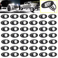 48x White Led Rock Lights Underbody Trail Rig Glow Lamp Offroad Suv Pickup Truck