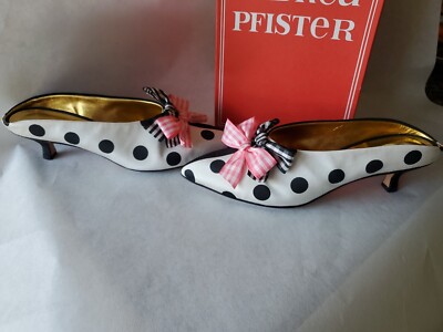 ANDREA PFISTER ミュール Vintage Andrea Pfister Designer Shoes Low Heel Mules Black