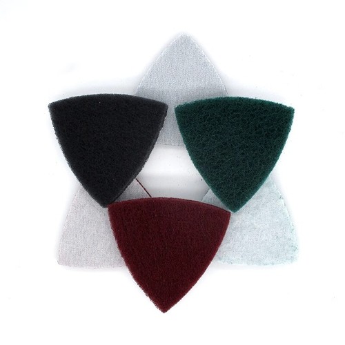 Hook and Loop Scouring Pads Triangle Grit 240-800 Cleaning Scrubber 90x90x90mm - Picture 3 of 7