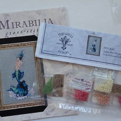 Mirabilia Aphrodite Mermaid Beaded Cross Stitch Chart and Embellishment Pack