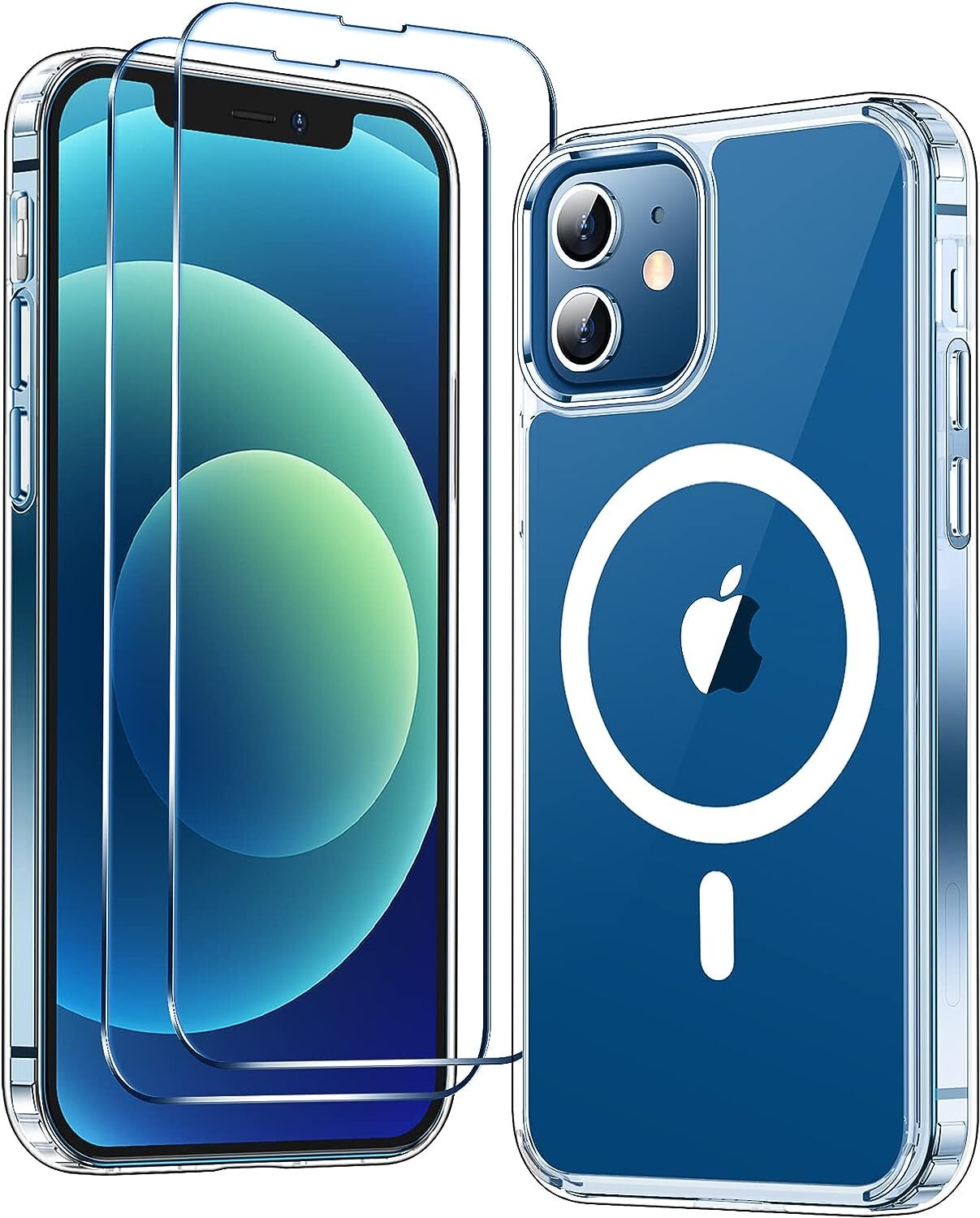 for iPhone 12 Case for iPhone 12 Pro Case,[Compatible with Magsafe][2 Pcs Glass