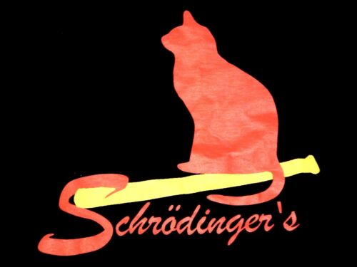 SCHRODINGER'S CATS baseball graphic print team tee shirt indy science geek 3E - Picture 1 of 2