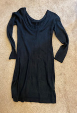 BCBGeneration Womens Black Knit Midi Long Sleeve Sweaterdress Medium