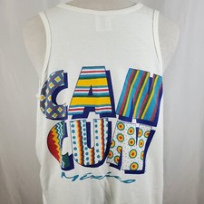 Cancun Mexico Blue Bay Resort Vintage Tank Top XL Two Sided, Papa Fritas 80s 90s