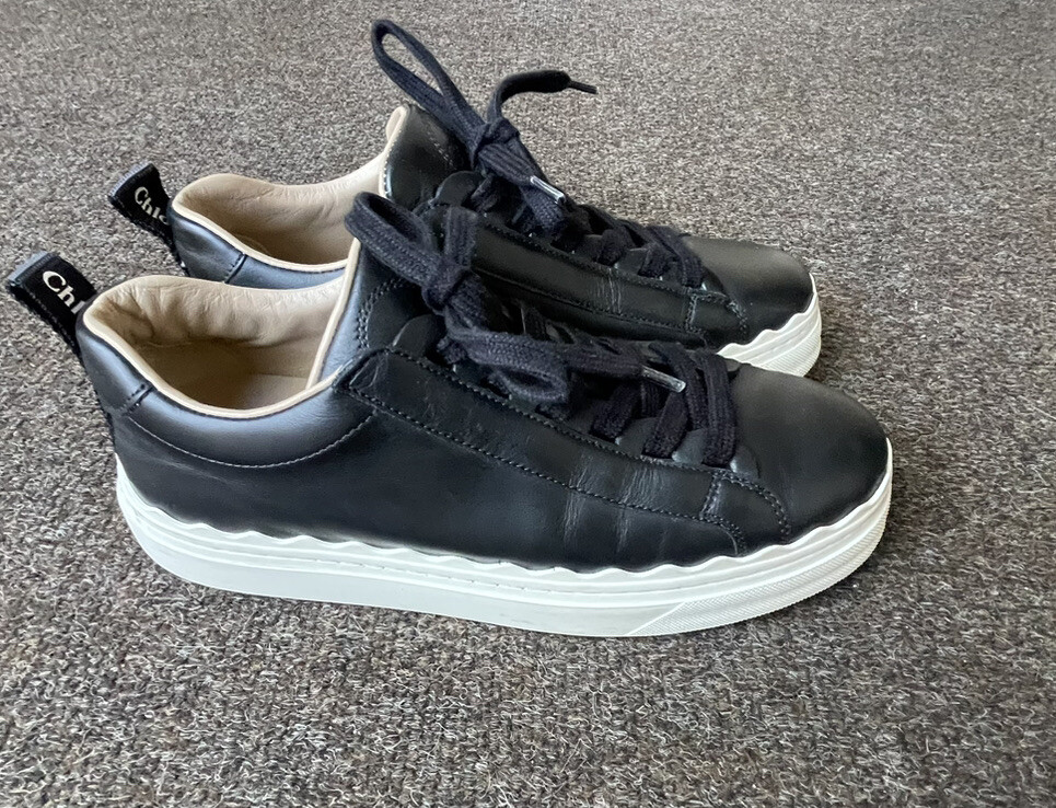 Chloe Black Lauren Lace-up Low Top Sneakers Size EU 38 | eBay