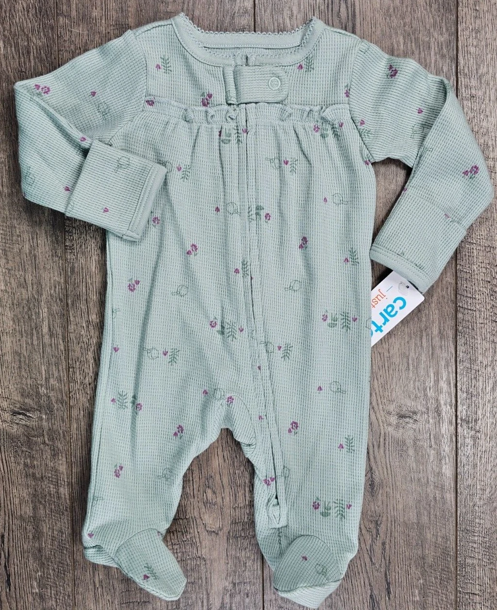 Baby Girl Clothes New Just One You Carter's Newborn Beautiful Sage Footed Outfit