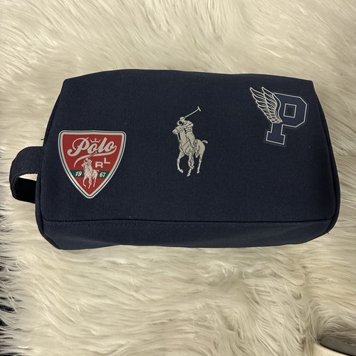 RALPH LAUREN PARFUMS Herren Pony P Wing Zip Kulturbeutel Rasur Reiseset Tasche, navy