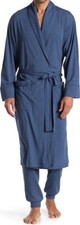 NWT Daniel Buchler Mens Heathered Shawl Collar Wrap Robe - Blue Flats - L/XL
