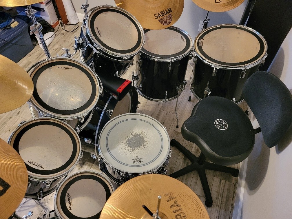 used drum set with cymbals No Reserve Auction Local Pickup eBay