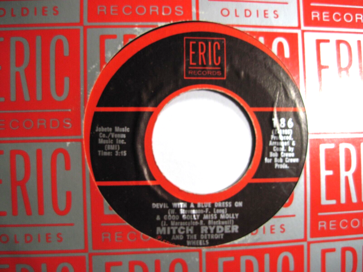 MITCH RYDER * 45 * Devil With A Blue Dress / Molly * 1960s * VG/ VG+ * RI * ERIC MITCH RYDER * 45 * Devil With A Blue Dress / Molly * 1960s * VG/ VG+ * RI * ERIC