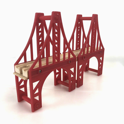 THOMAS THE TRAIN SUSPENSION BRIDGE RED PLASTIC WOOD TRACK GIFT 2 AVAILABLE