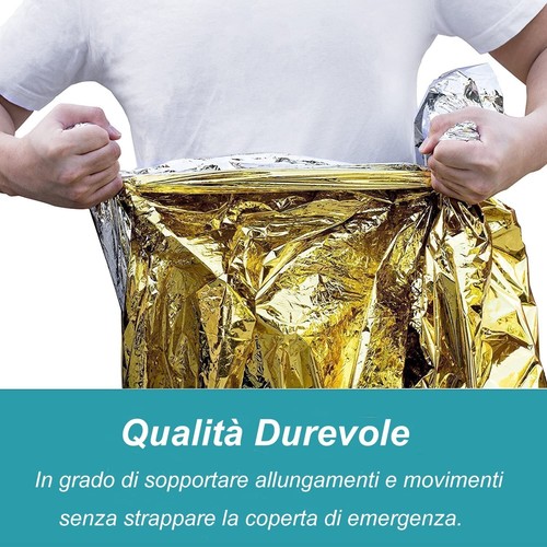 5 PZ Coperta Isotermica, Emergenza Oro Argento,Coperta Termica di pronto soccors - Foto 4 di 7