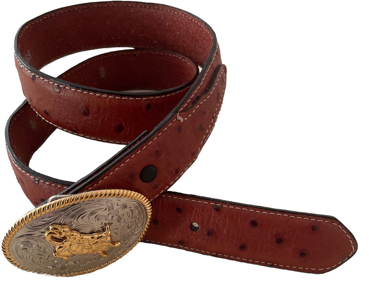 NOCONA N44218153 Genuine Leather Belt With Rodeo Buckle Size 