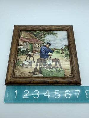 Artist Ter Steege Holland Framed Tile Dutch Wooden Shoe Maker | eBay