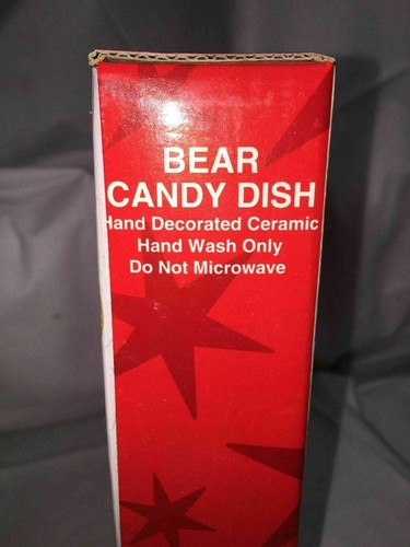CELEBRATE THE SEASON TEDDY BEAR CANDY DISH NIB A177 - Picture 2 of 6