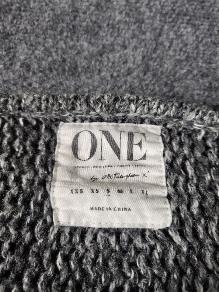 Suéter Jersey Tejido Grueso Una Cucharadita Mujer Talla S Gris Manga Larga Boho Foto 2 de 4