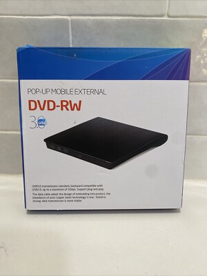 Slim External CD DVD RW Drive USB 3.0 Writer Burner Player Black For Laptop PC