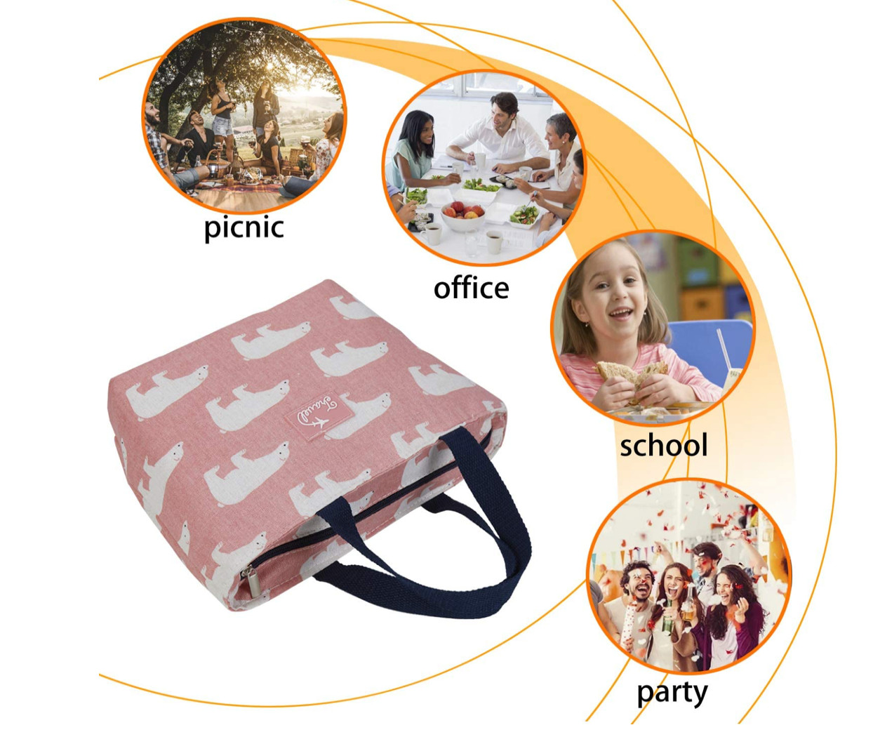 Insulated Lunch Bags for Women Kids Lunch Tote Handbag Leakproof Water Resistant