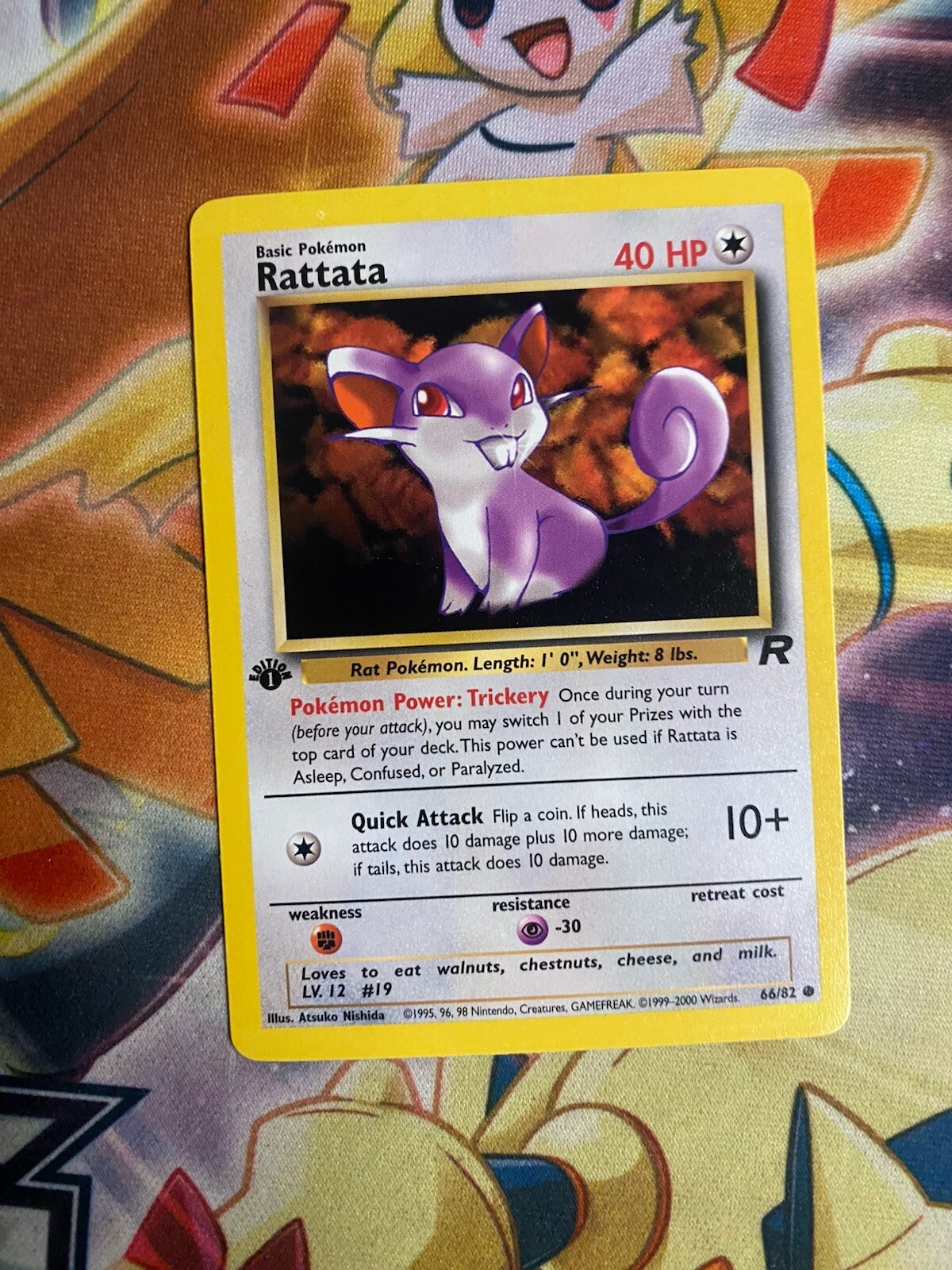Pokémon Card Rattata 66/82 Team Rocket 1st Edition NM