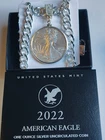 Collar Chapado En Plata Con Hermosa Moneda 2022 Silver American Eagle 1oz.  .999