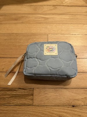 Sumikkogurashi Light Blue Quilted Makeup Bag with Zipper