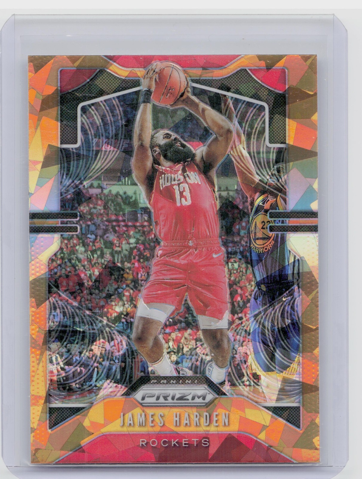 2019-20 Panini Prizm James Harden Prizms Orange Ice #107 Rockets