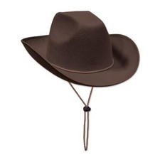 Felt Cowboy Hats Western Headwear Adult Size Brown Felt Cowboy Hat 1-pack