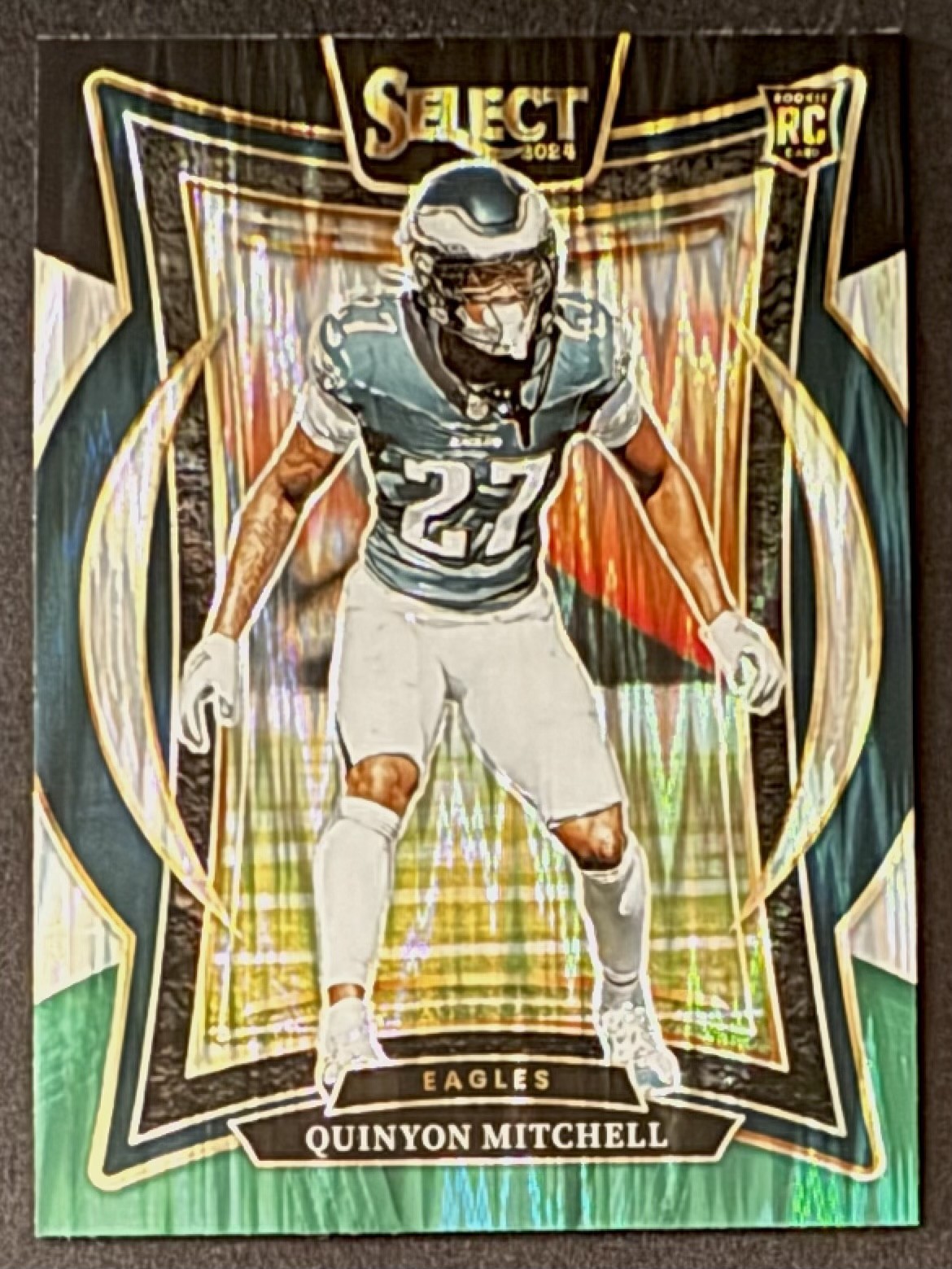 2024 Panini Select - Concourse Quinyon Mitchell #55 Black & Green Shock Prizm...