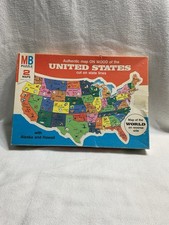 1975 VINTAGE MILTON BRADLEY UNITED STATES WORLD MAP Complete 